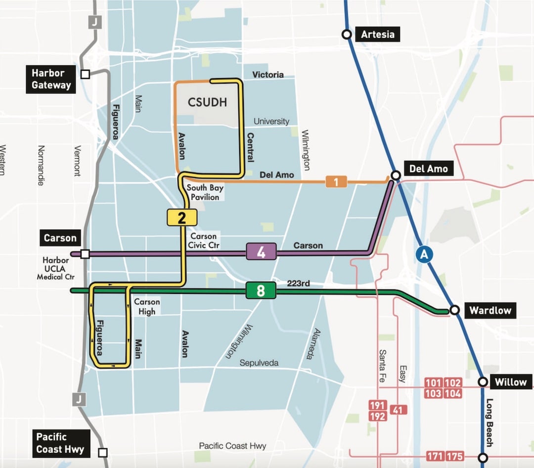 Long Beach Transit June 2022 Service Map